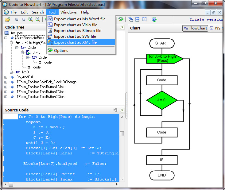 Code To FlowChart Converter screenshot